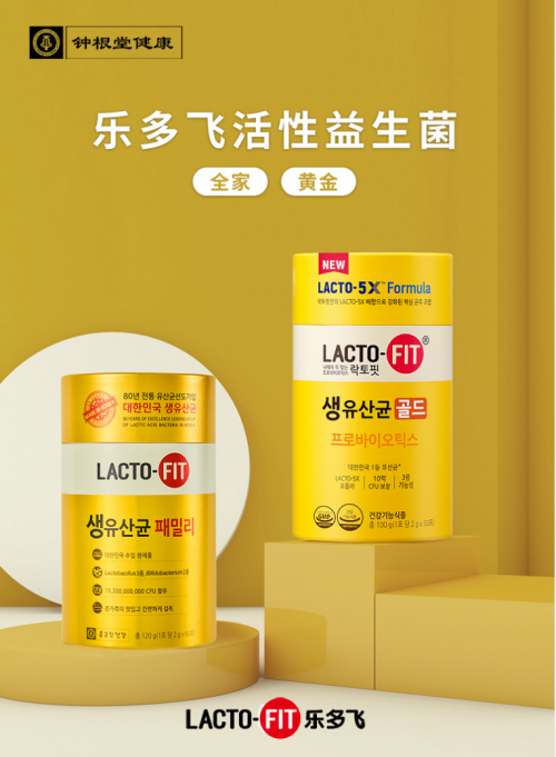 钟根堂健康乐多飞LACTO-FIT益生菌，预计连续3年全球年销售额将突破10亿