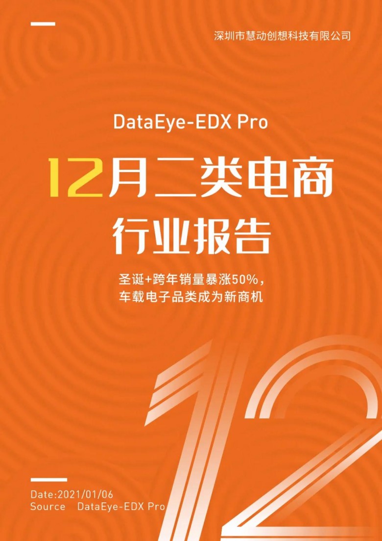 DataEye-EDX Pro12月二类电商行业报告：圣诞+跨年销量暴涨50%